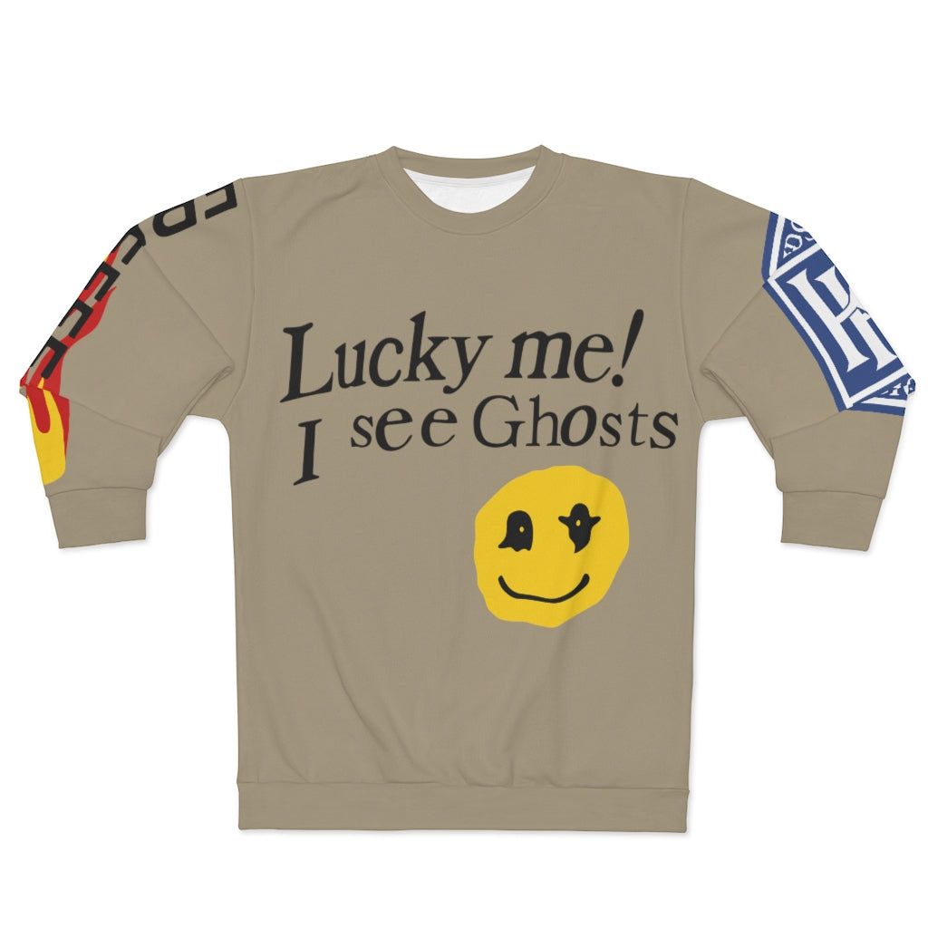 Printify Lucky Me I See Ghosts Unisex Crewneck Sweatshirt XL