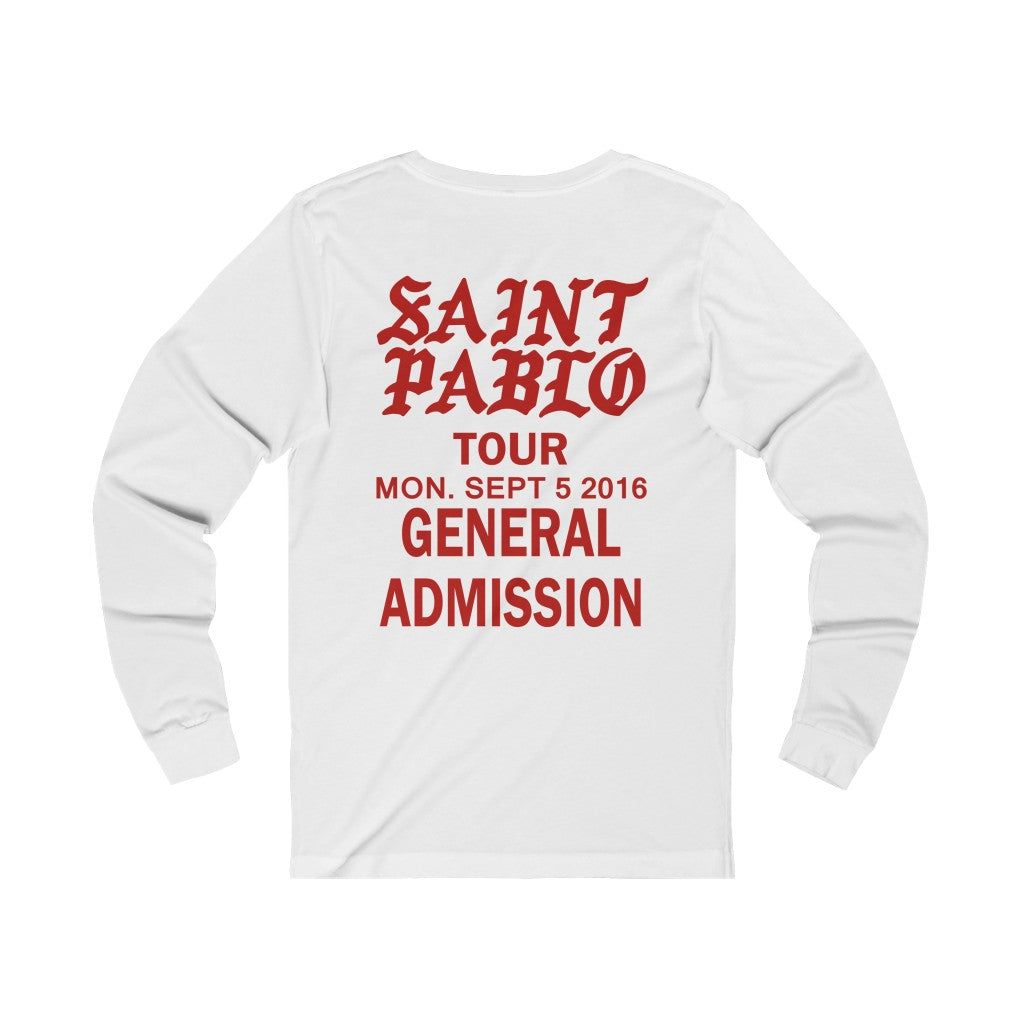 Saint Pablo Tour Kanye West Unisex Concert Jersey Long Sleeve Tee