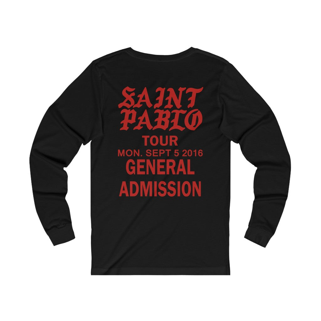 Saint Pablo Tour Kanye West Unisex Concert Jersey Long Sleeve Tee