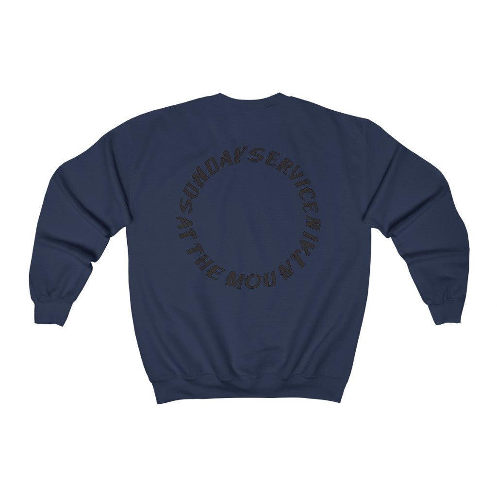 Trust God Sunday Service at the Mountain Unisex Heavy Sweatshirt